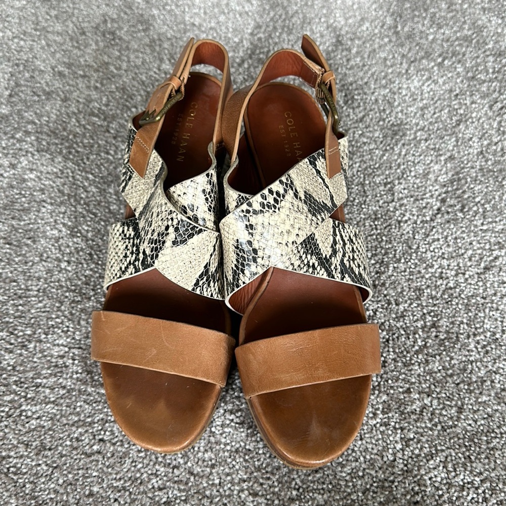 Cole hann snake skin wedges.